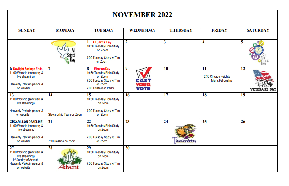 11 November Calendar copy